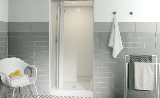 Gym shower 102 Arctic Formica Solid Surfacing