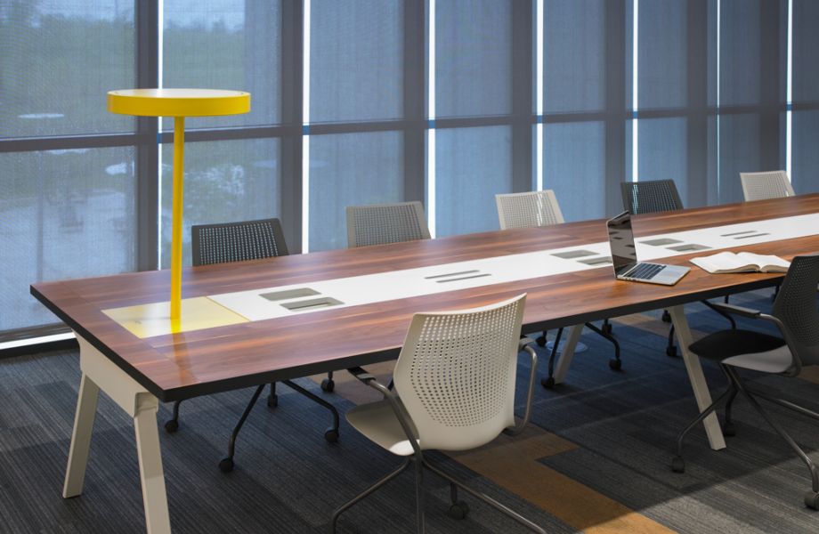 Conference Room Table in Compact Wide Planked Walnut