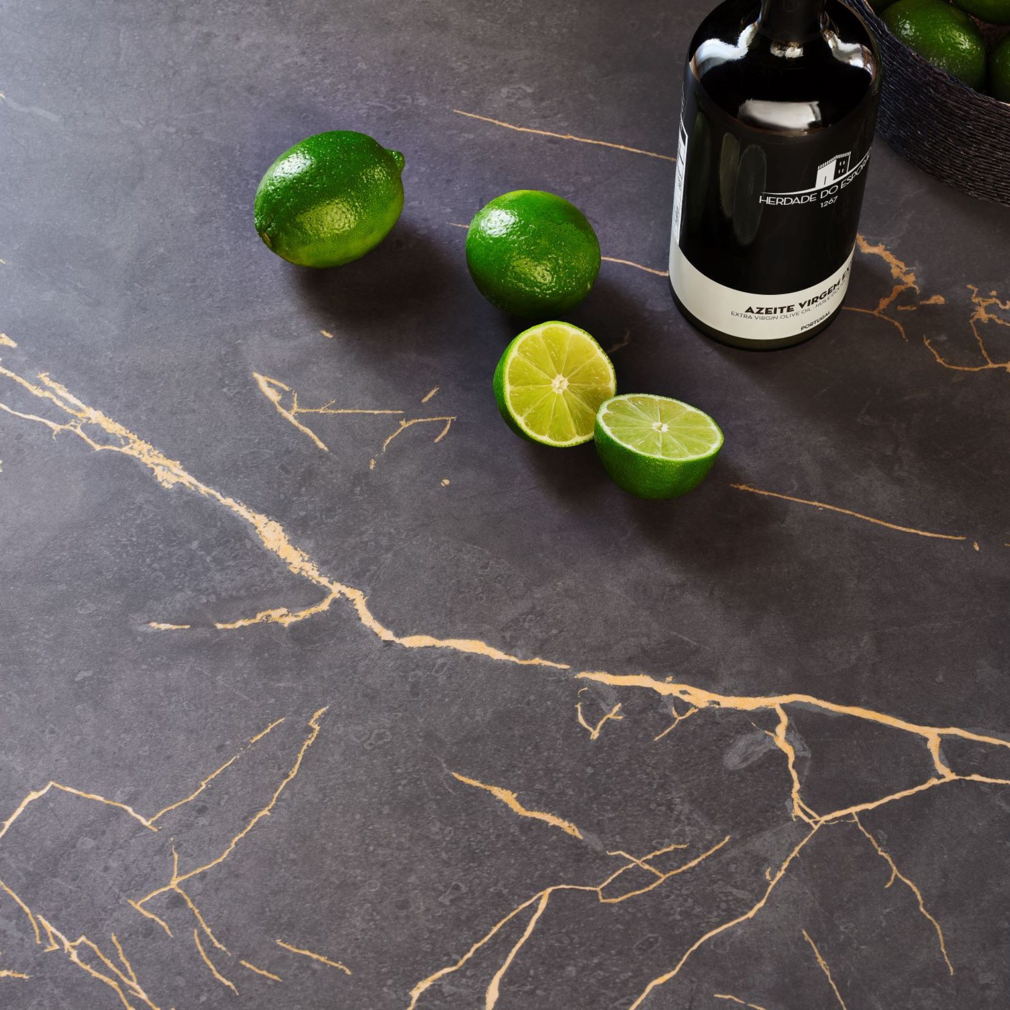 8254 Brass Veined Black Marble